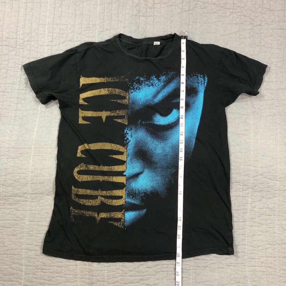 Y2K Ice Cube T Shirt Men Large Black Half Face Rap Music Graphic - Picture 8 of 14